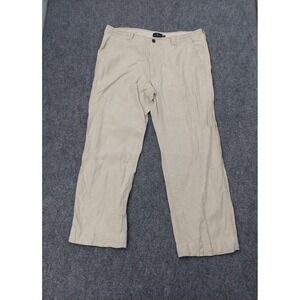 M&S Blue Harbour Pants 38x31 (38x28) Beige 100% Flax Linen Beach Flat Front
